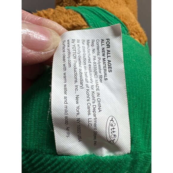 Kohls Cares Plush Corduroy Teddy Bear With Green Overalls 2016 By Totty Producti - Picture 6 of 6